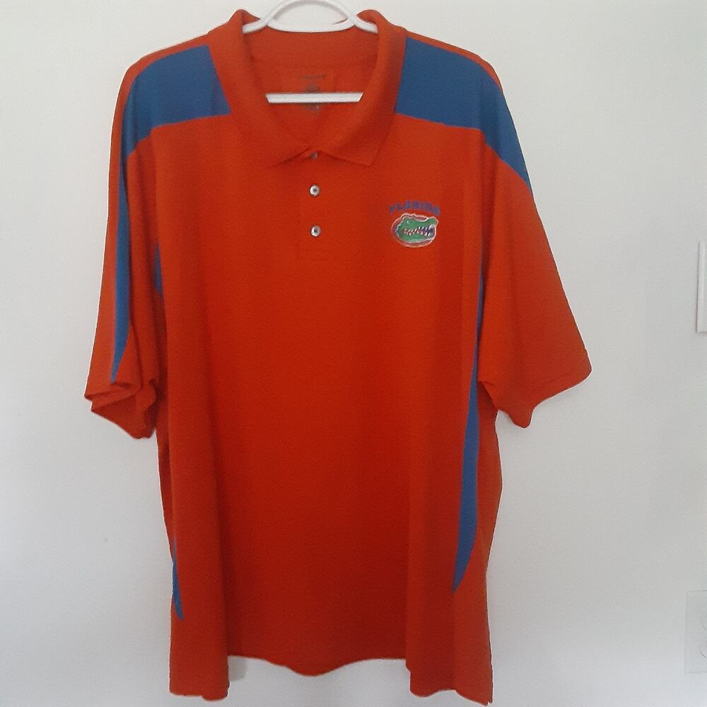 Florida Gators Mens Polo Shirt Size 2XL Orange Pro Edge Short Sleeve Embroidered